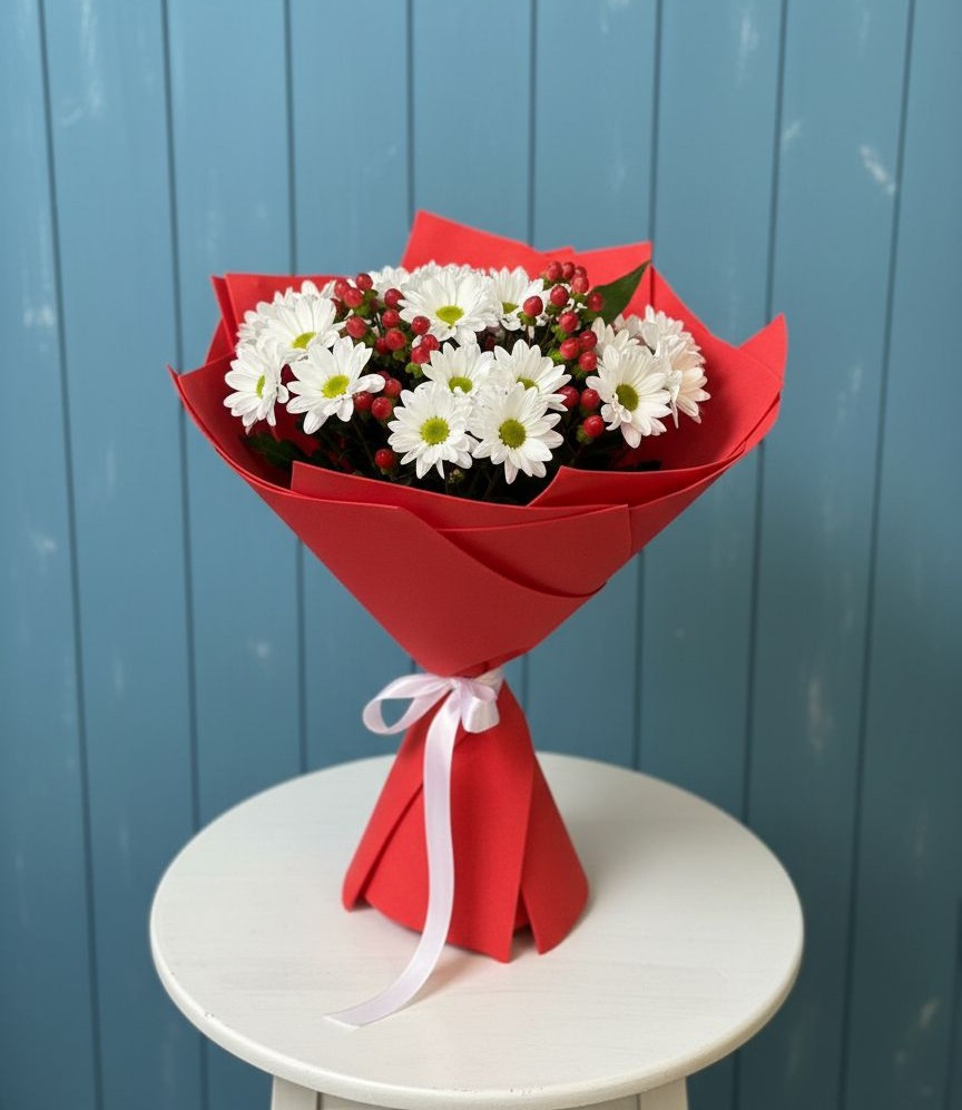 Букет цветов из: Хризантемы в Межозёрном