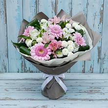 Букет цветов из:  Герберы, Альстромерии и Хризантемы #REPLACE_PRED# Межозёрном