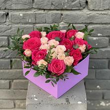 Цветочная композиция из Розы в коробке в Межозёрном