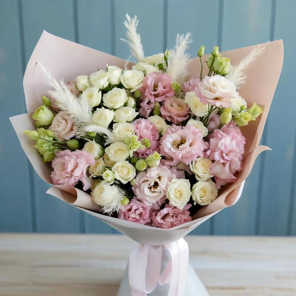 Букет цветов из: Альстромерии и Розы в Межозёрном