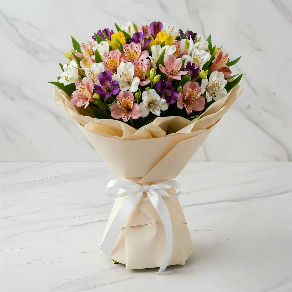 Букет цветов из: Альстромерии в Межозёрном