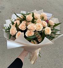 Букет Кремовые розы Латте в Межозёрном