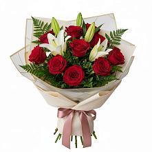 Букет цветов из:  Лилии и Розы в Межозёрном