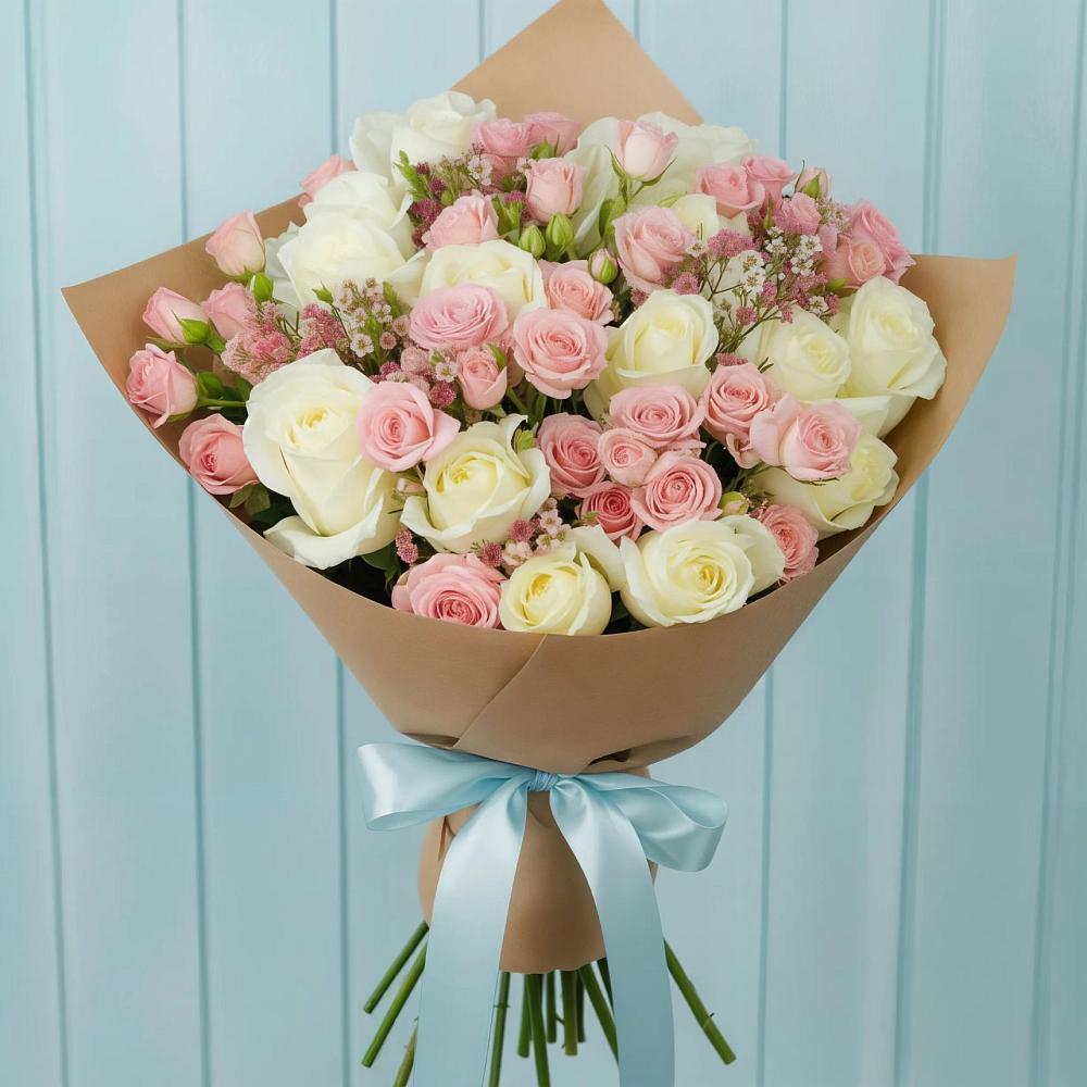 Букет цветов из: Розы в Межозёрном