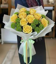 Букет цветов из:  Хризантемы и Розы в Межозёрном