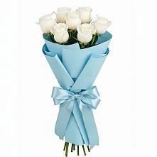 Букет 7 белых роз Проуд в Межозёрном