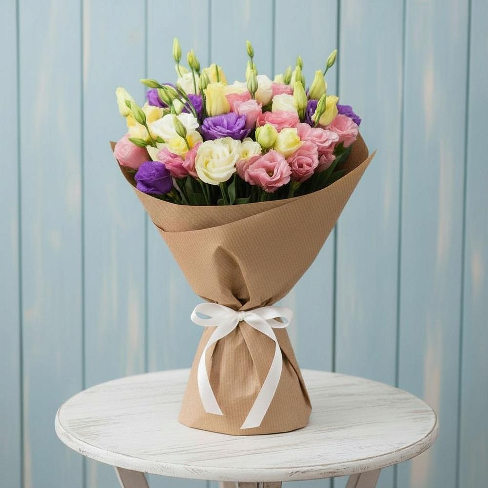 Букет цветов из: Лизиантусы в Межозёрном