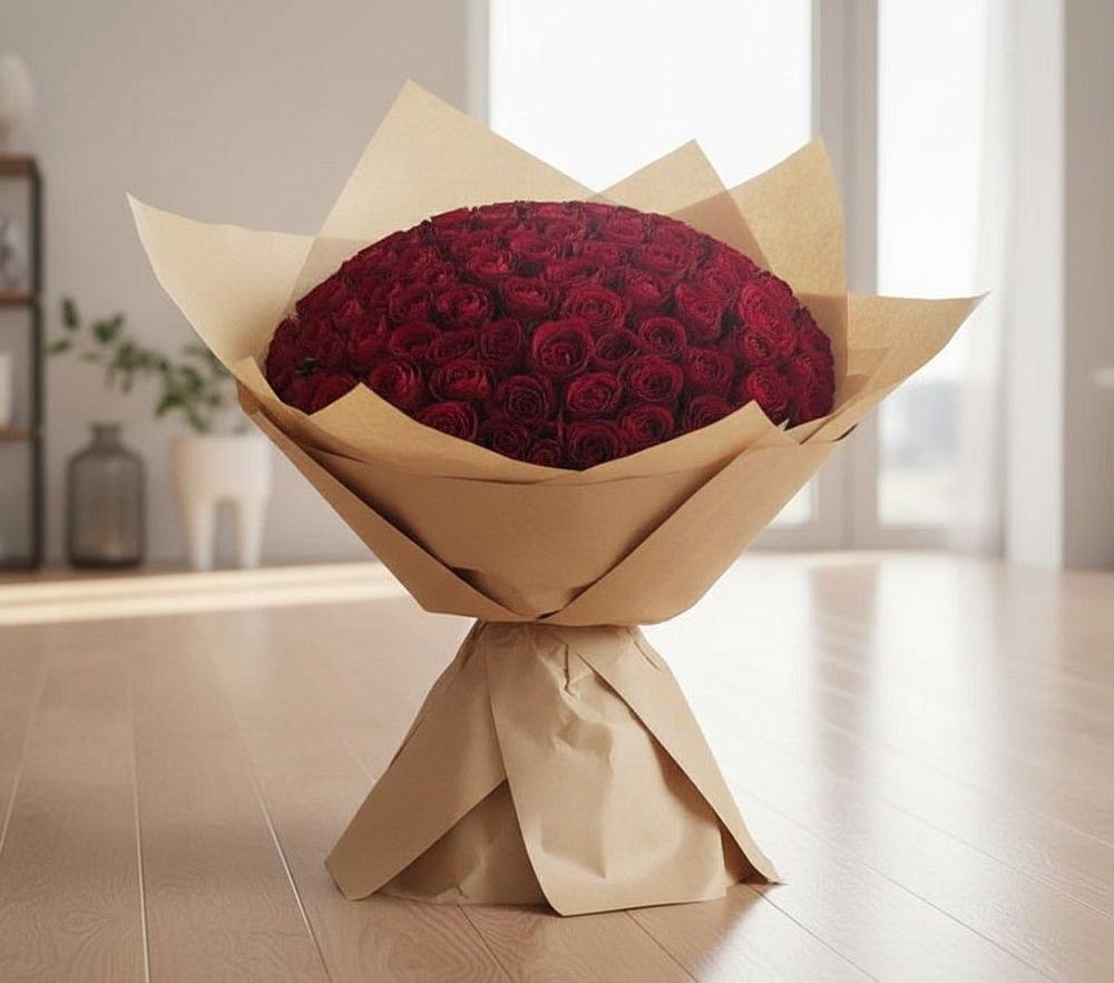 Букет 101 Красная роза в Межозёрном