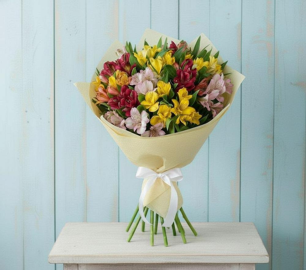 Букет цветов из: Альстромерии в Межозёрном