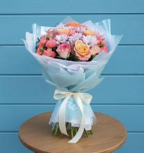 Букет цветов из:  Хризантемы и Розы в Межозёрном
