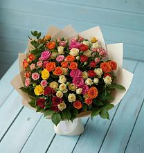 Букет Микс из разноцветных кустовых роз #REPLACE_PRED# Межозёрном