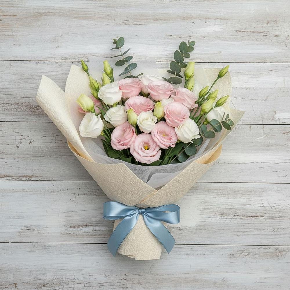 Букет цветов из: Лизиантусы в Межозёрном